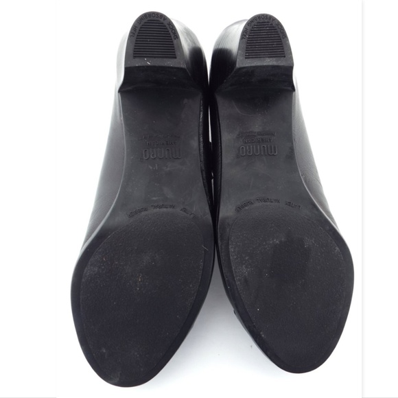 Munro Black Leather Mary Jane Block Heel Pumps 7 - Picture 6 of 7